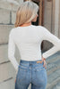 White Ribbed Long Sleeve Crew Neck Solid Color Bodysuit