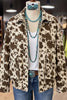 Brown Western Cow Print Cargo Pocket Denim Jacket
