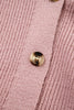 Light Pink Mixed Texture Knit Button V Neck Sweater Cardigan