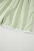 Green Gingham Plaid Button Detail Lace Trim Boxer Shorts