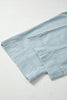 Sky Blue Stripe Mid Rise Drawstring Waist Jeans