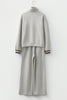 Black Striped Patchwork Quarter Zip Pullover Loose Pant Set