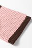 Fushia Striped Color Block Thermal Textured Knit Drop Shoulder Sweater