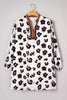 Khaki Leopard Print Contrast V Neck Plus Size Shift Mini Dress