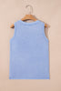 Phalaenopsis Mineral Wash Patched Chest Pocket Casual Tank Top