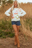White Tinsel Western Boots Horseshoe Star Knit Crew Neck Sweater