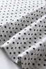 Beige Plus Size Dot Print Striped Patchwork Long Sleeve Henley Top