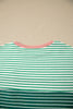 Green Stripe Contrast Print Color Block Detail Relaxed Tee