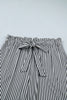 Black Stripe Plus Size Loose Straight Casual Pants