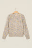 Multicolour Cozy Cable Knit Round Neck Long Sleeve Confetti Sweater