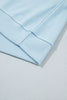 Light Blue Polka Dot Patchwork Colorblock Long Sleeve Casual Two Piece Pants Set