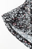 Black Ditsy Floral Mesh Thumbhole Sleeve Slim Fit Top