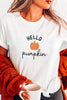 White Embroidered Pumpkin Slogan Short Sleeve T-Shirt