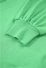 Bright Green Drop Shoulder Puff Sleeve Crop Pullover Drawstring Wide Leg Pants Set