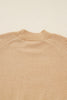 Smoke Gray High Neck Puff Sleeve Sweater Pleated Mini Skirt 2pcs Knitted Outfit
