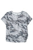 Gray Camouflage Print Round Neck T Shirt
