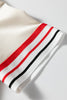 Jet Stream Contrast Striped Trim Crewneck T Shirt Loose Straight Pants Set