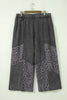 Dark Grey Plus Size Leopard Patchwork Mineral Wash Wide Leg Pants
