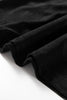 Black Corduroy Half Button Collared Long Sleeve Mini Dress