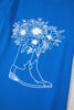 Blue Sunflower Boots Graphic Western Fashion T Shirt