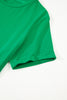 Bright Green Casual Plain Crew Neck Tee