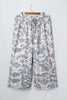 Khaki Camouflage Print Patch Pockets Ankle-Length Plus Size Pants