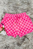 Multicolour Checkered Drawstring Elastic Waist Casual Shorts