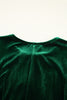 Evergreen Bowknot Decor High Waist Velvet Mini Dress