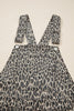 Brown Leopard Print Straight Leg Loose Denim Overall Jumpsuit
