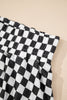 Black Checkerboard T Shirt and High Waist Skorts 2 Piece Outfit