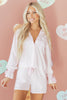 Pink Bow Lattice Print Bow Ties 2pcs Pajama Set
