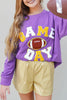 Tillandsia Purple GAME DAY Rugby Chenille Embroidered Pullover Sweatshirt