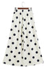 Beige Polka Dot Wide Leg Elastic Waist Casual Pants
