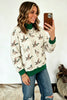 Multicolour Mallard Print Patchwork Colorblock High Neck Sweatshirt