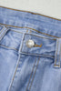 Beau Blue Contrast Stripe Frayed Side Panel Patchwork Shift Jeans