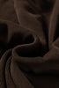 Dark Brown Solid Color Textured Knit Drop Shoulder Pullover Drawstring Shorts Set