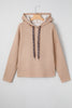 Dark Khaki Thermal Textured Leopard Drawstring Baggy Hoodie