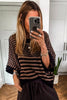Red 3/4 Draped Sleeve Slouchy Sweater