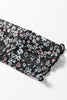Black Ditsy Floral Mesh Thumbhole Sleeve Slim Fit Top