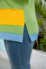 Light Blue Color Block Exposed Seam Patchwork Plus Size T Shirt