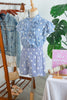 Sky Blue Polka Dot Print Shirred High Waist Casual Shorts