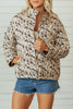 Multicolour Camouflage Quilted Metal Button Collar Long Sleeve Puffer Coat
