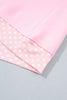 Pink Colorblock Polka Dot Contrast Trim Oversized Sweatshirt