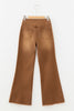 Coffee High Waist Button Fly Seamed Raw Hem Flare Jeans