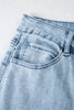 Beau Blue Bow Knot Side Detail Straight Leg Loose Jeans