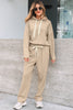 Jet Stream Lace Drawstring Pullover Hoodie and High Waist Pants Corduroy Suit
