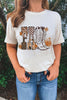 White FALL Letter Print Western Thanksgiving Graphic T-Shirt