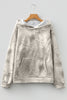 Light Pink Camouflage Woodland Print Oversized Sporty Hoodie