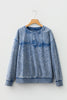 Mineral Red saved by grace Letter Embroidery Mineral Wash Loose Sweatshirt