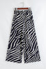 Black Zebra Striped Summer Wide Leg Pants